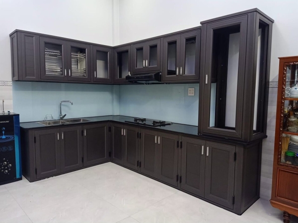 Glass kitchen cabinets
