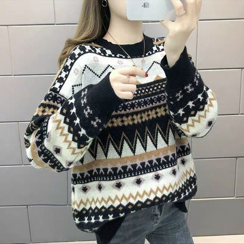 Patterned wool sweaters for women