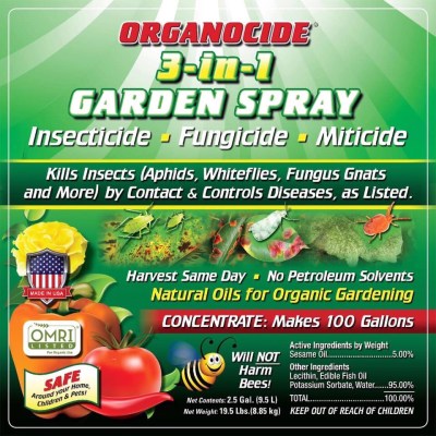Organic 3-in-1 insecticide, fungicide & miticide