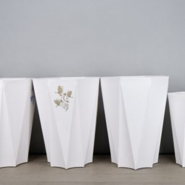 Silkscreen Printed Octagonal Plastic Pot