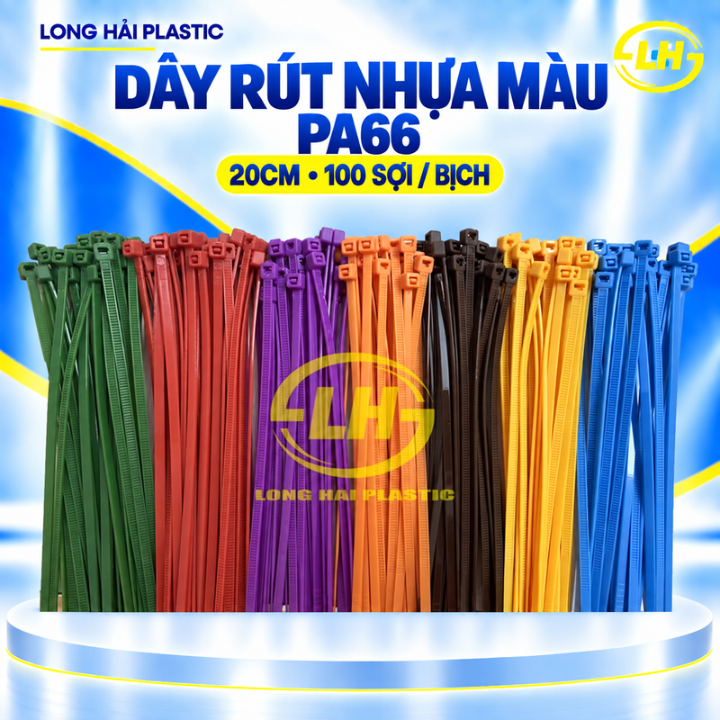 20cm colored plastic cable ties