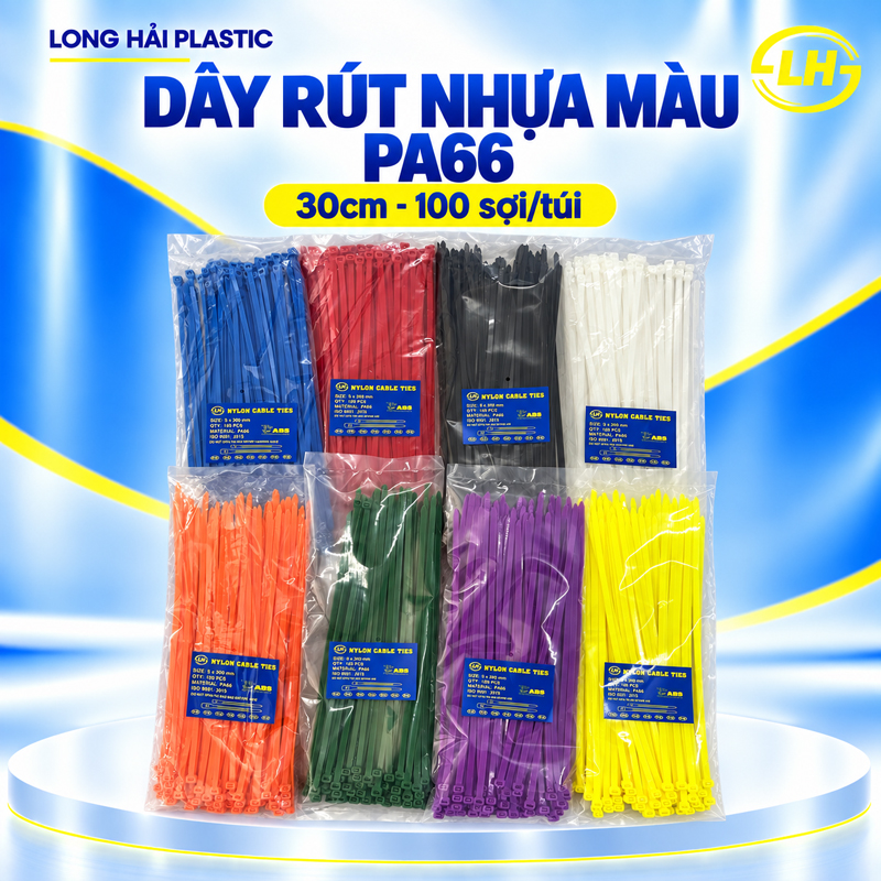 30cm colored plastic cable ties