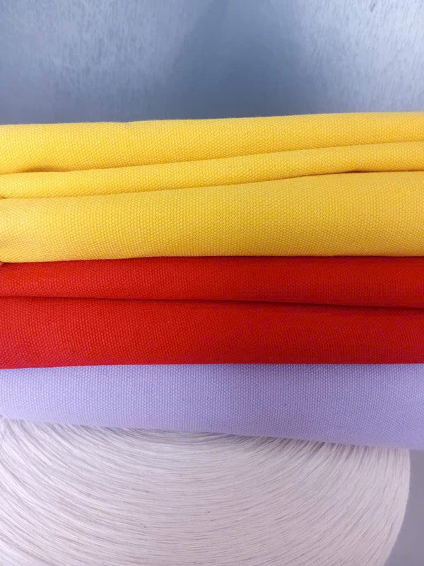Red, yellow, purple canvas fabric
