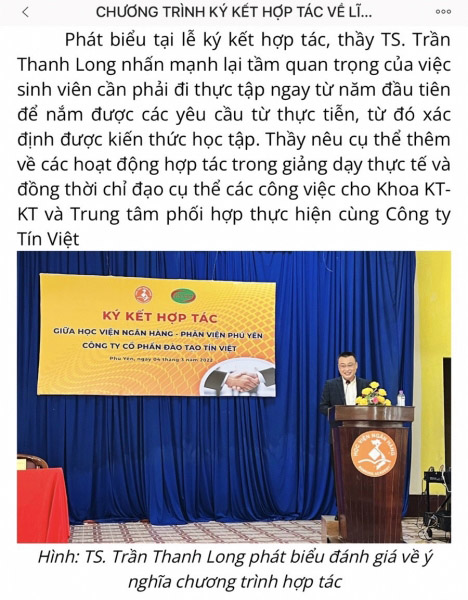 Signing accounting training with Banking Academy of Vietnam