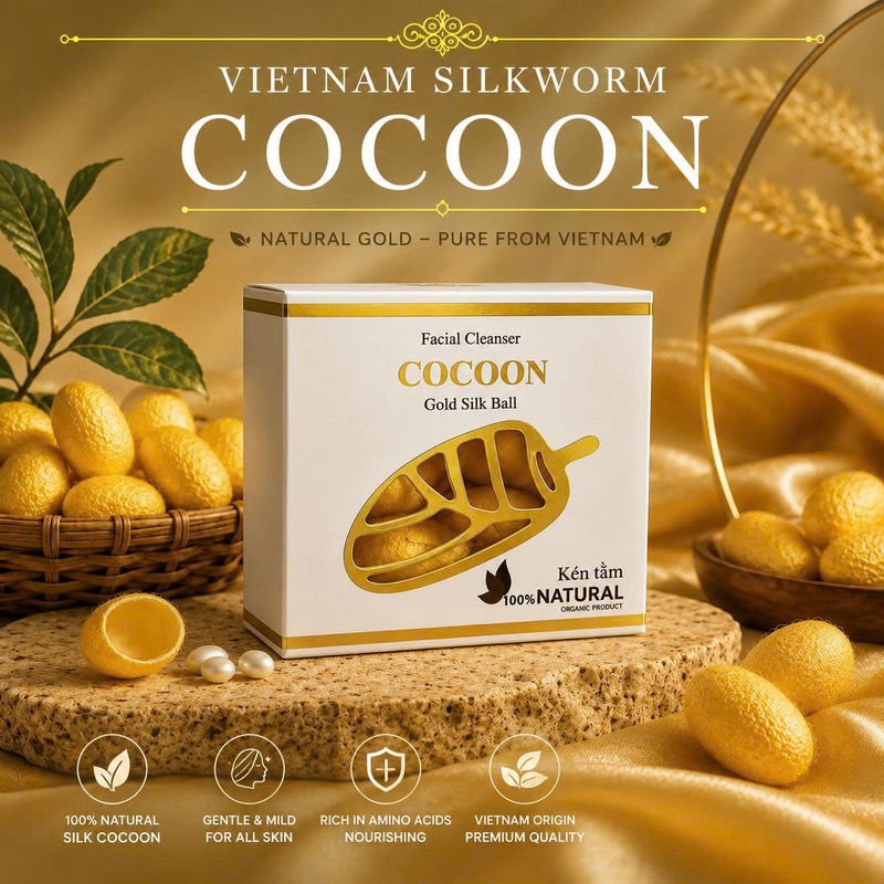 Natural silkworm cocoon