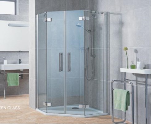 Glass bathroom cabin
