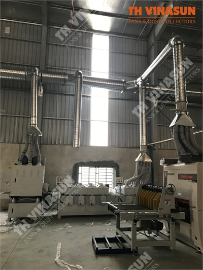 Dust extraction system for finger-joint wood factories (Viresin)