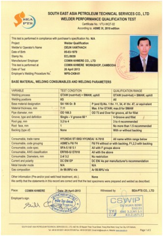 Welding Qualification and Certification