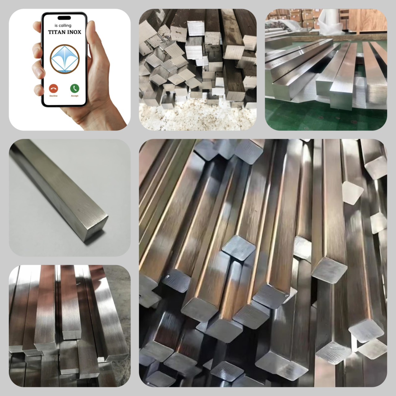 Stainless steel/Titanium square bar