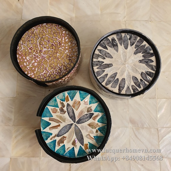 Mother of pearl coaster set