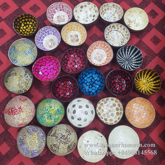 Eggshell mother of pearl lacquer bowl