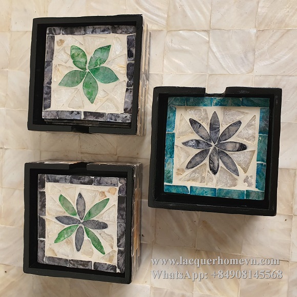 Mother of pearl coaster set