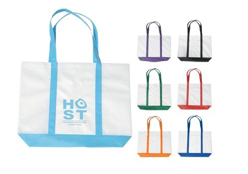 Non-woven bags with straps stamping