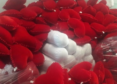 Red heart pillow