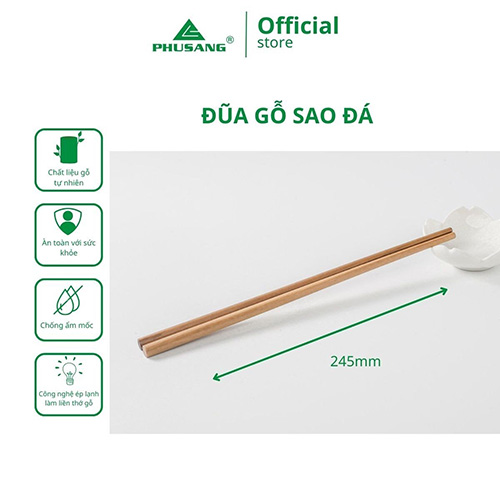 Wood Star Chopsticks - Red