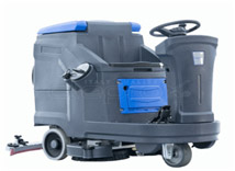 Drive-in floor scrubber