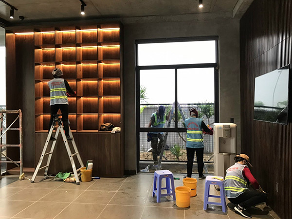 Post-construction site cleaning