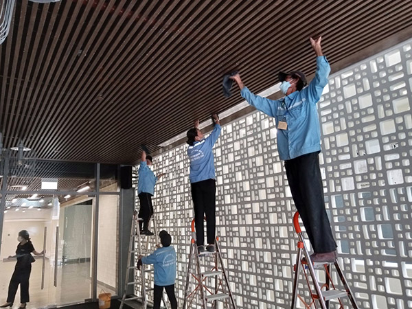 Post-construction site cleaning