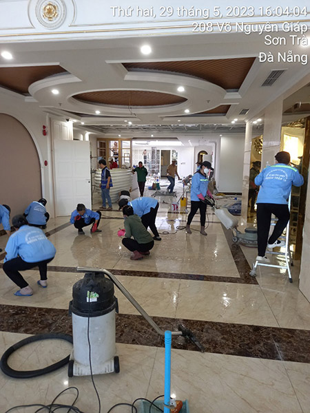 Post-construction site cleaning
