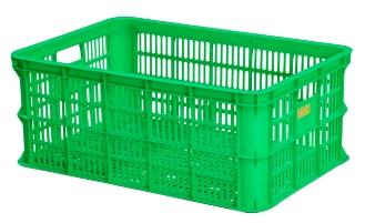 Vented plastic crate