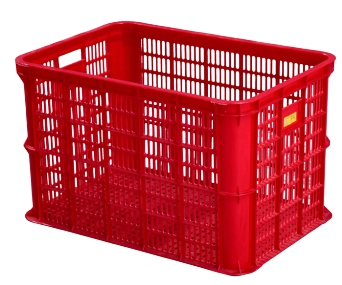 Vented plastic crate