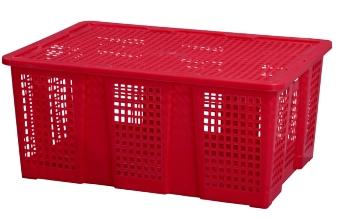 Vented plastic crate
