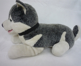 Grey dog plush
