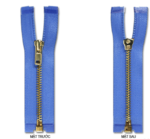 Metal zippers