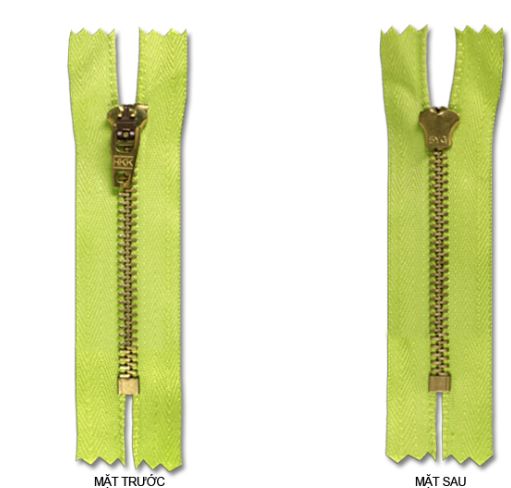 Metal zippers