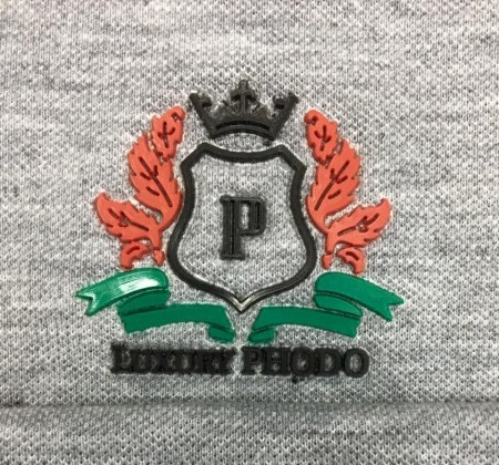 Embossed logo label