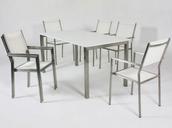 Stainless steel tables and chairs