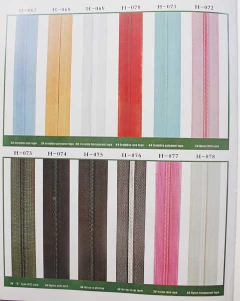 Dyed zippers
