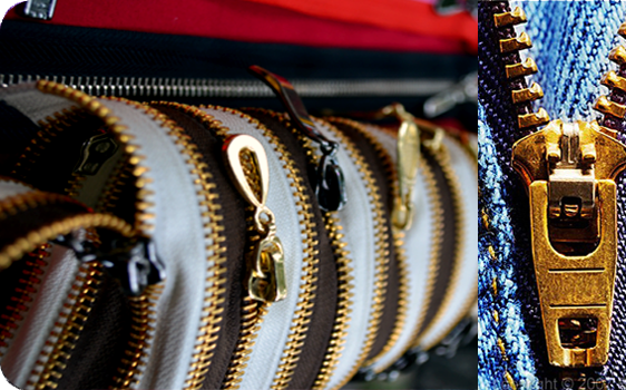 Metal zippers