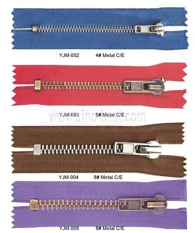 Zippers for jackets