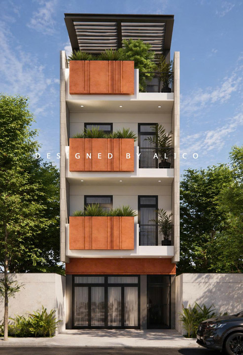 Three-story apartment