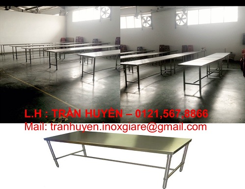 Stainless steel industrial dinner table