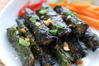 Betel leaf wrapped pork balls