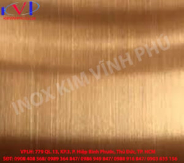 Brushed gold-colored stainless steel sheet