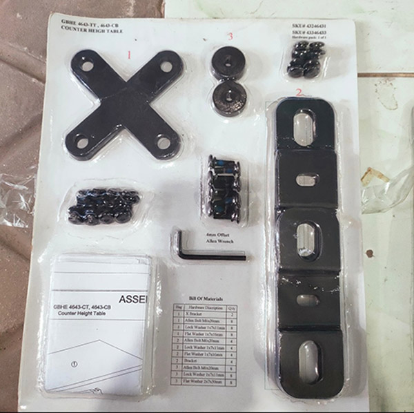 Custom blister-packed hardware