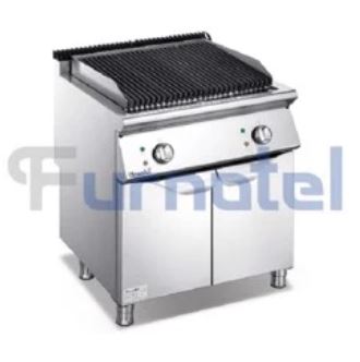 Lava rock grill with cabinet