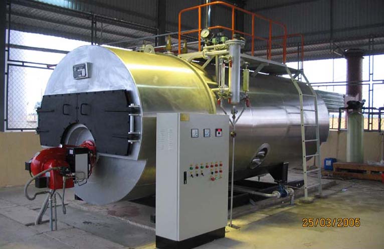 Oil fired steam boiler