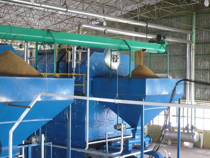 Rice husk fired boiler