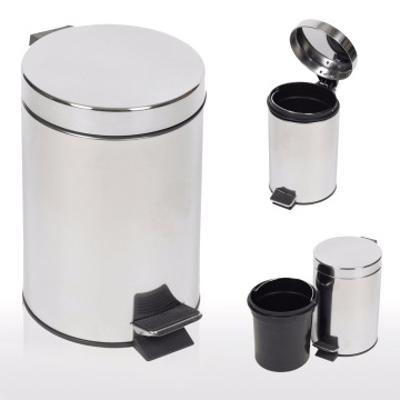 Stainless steel trash can
