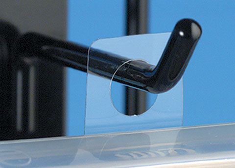 Round hole hang tab