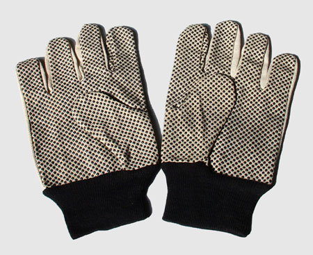 Plastic-coated gloves