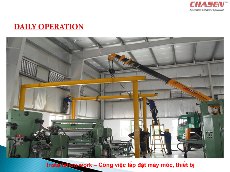 Installation of machine