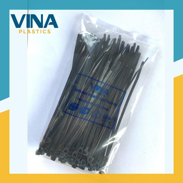 Black plastic cable tie 4X150 BL