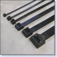Black plastic cable tie