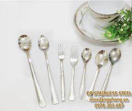 Stainless steel spoons and forks in set
