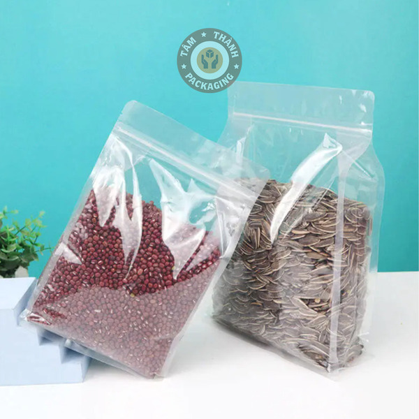 Clear zip bag for food storage